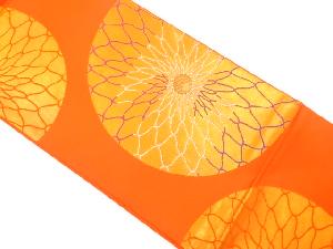 アンティーク　抽象花丸模様織り出し袋帯（材料）